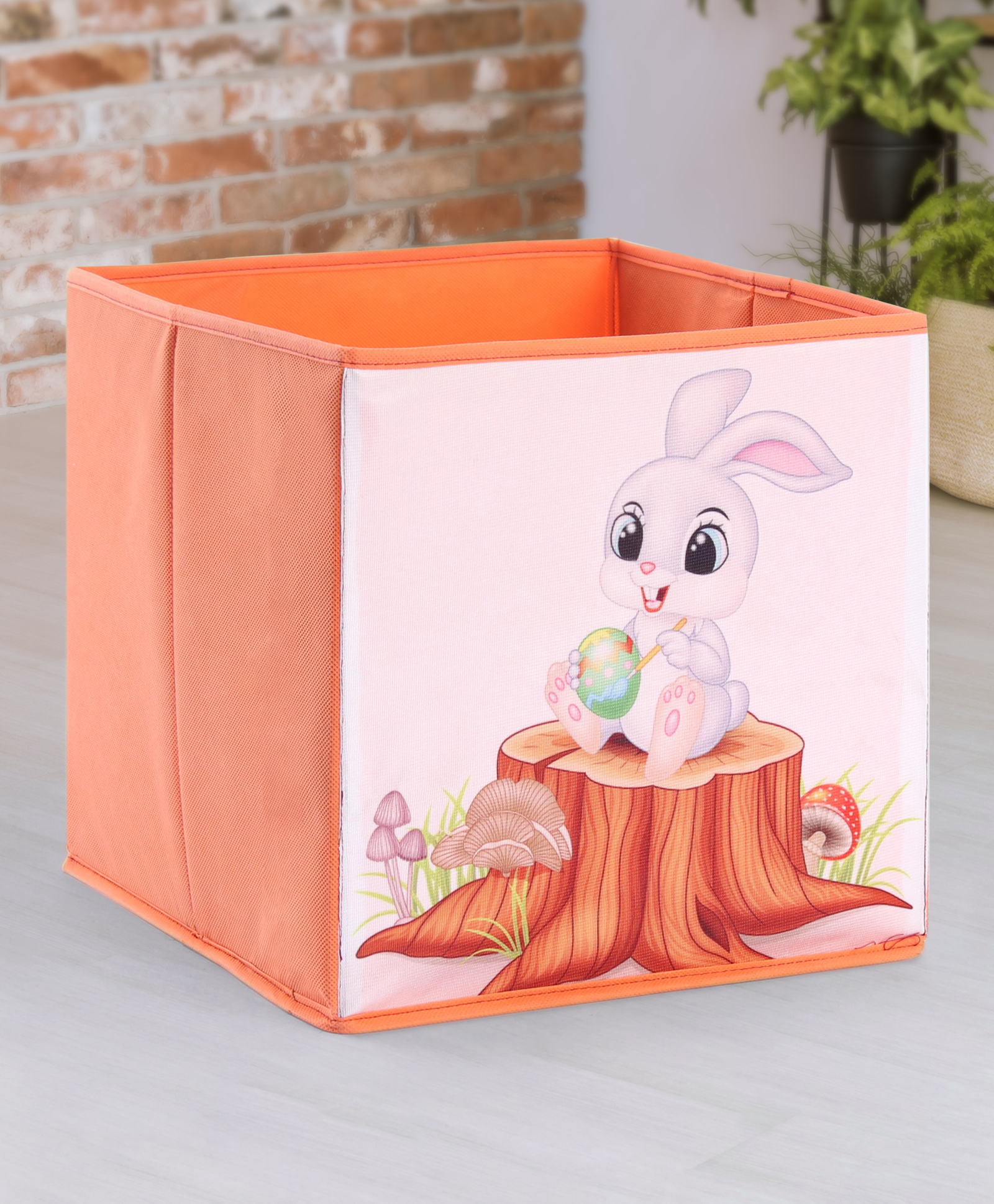 Babyhug Foldable Storage Bin Bunny On Tree Print- Orange-picture-14