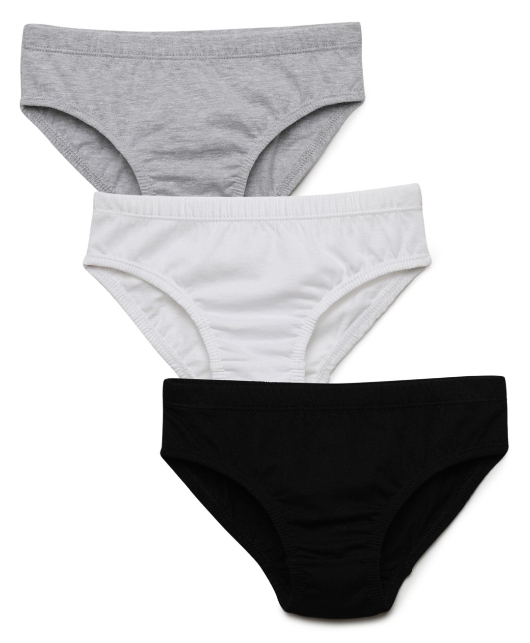 Charm n Cherish Pack Of 3 Solid Briefs - Grey White & Black-picture-21