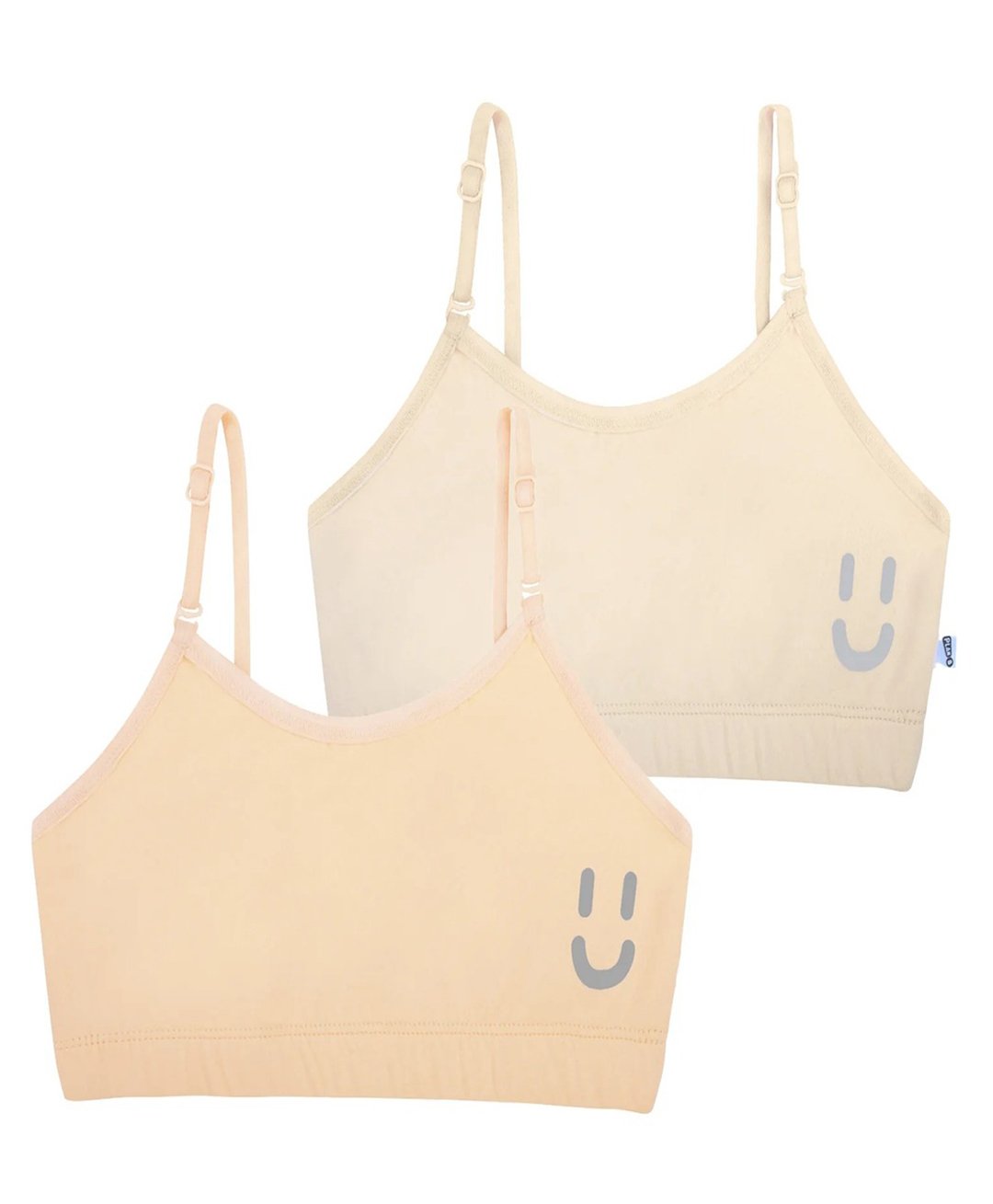 Plan B Pack Of 2 Sleeveless Smiley Printed Training Bras - Multi Colour-image-7