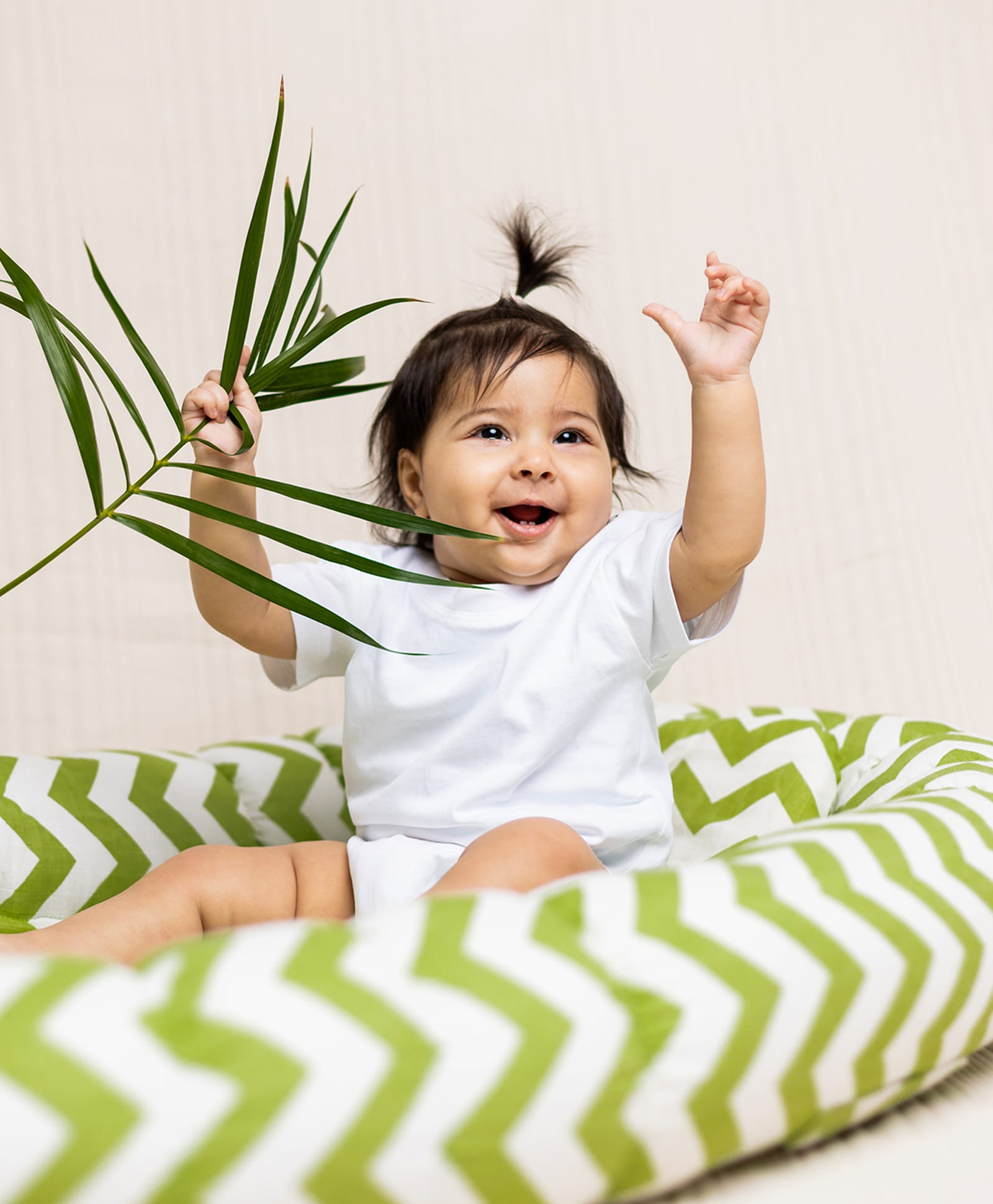 TIDY SLEEP Chevron Baby Nest For New Borns - Green-image-24