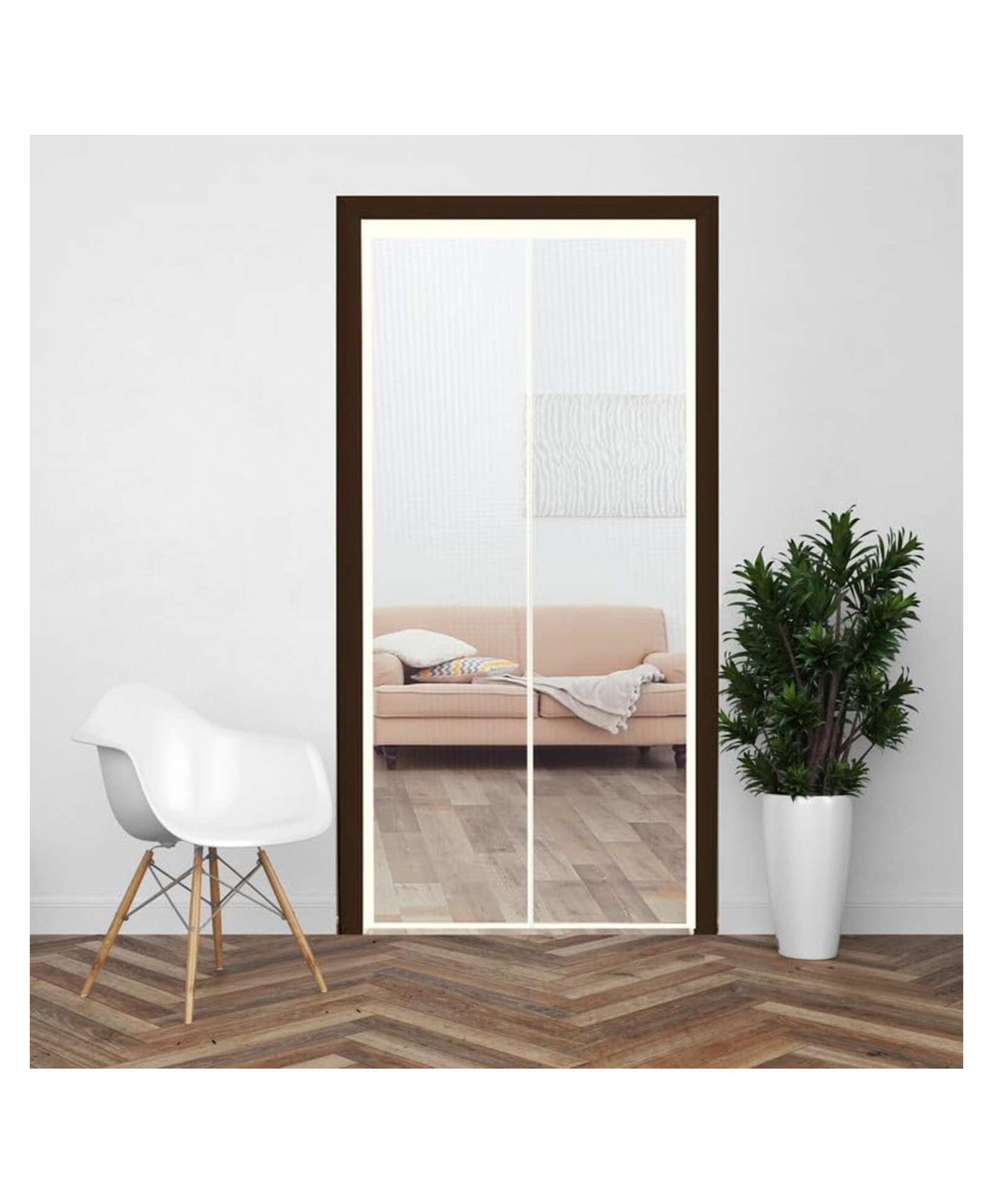 Evafly Mosquito Net for Door Fiberglass Magnetic Curtain Auto Closing Insect Screen for All Door Types with Self Adhesive Hook Tape(205X105cm,White)-image-40
