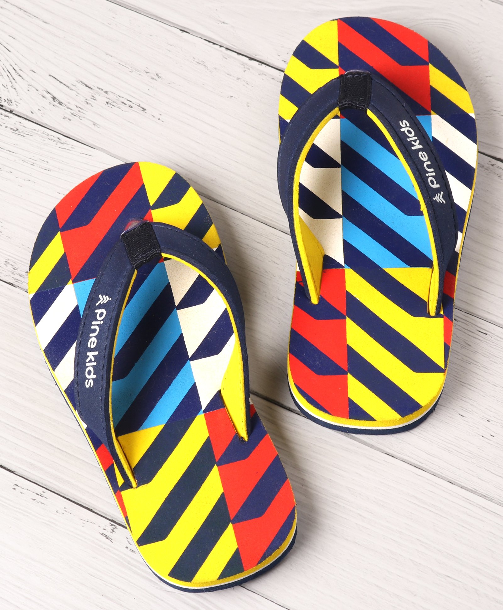 Pine Kids Slip On Flip Flops Stripe Design - Multicolour-picture-27