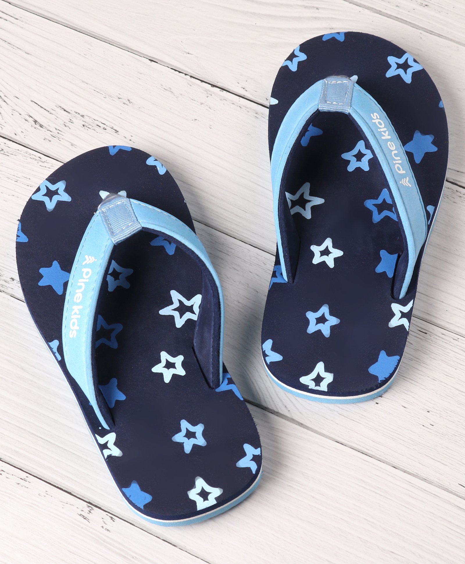Pine Kids Slip Ons Flip Flops with Star Design- Navy Blue-image-42
