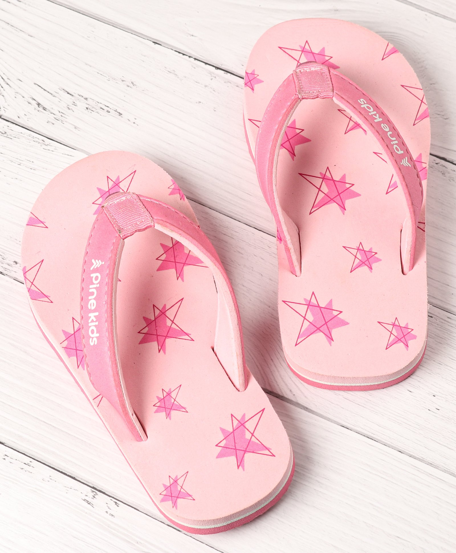 Pine Kids Slip On Flip Flops Star Print - Pink-picture-16