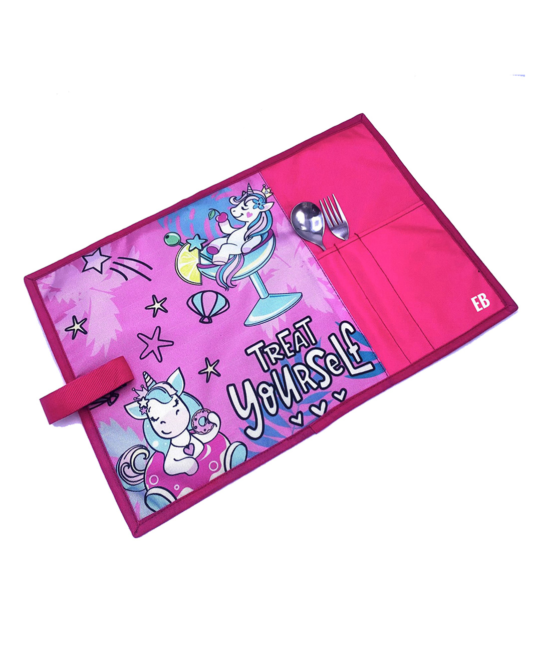 Echo Boomers Pink Unicorn Printed Stain Resistant Placemats Waterproof Tablemats for Kids Teenagers - Pink-image-3