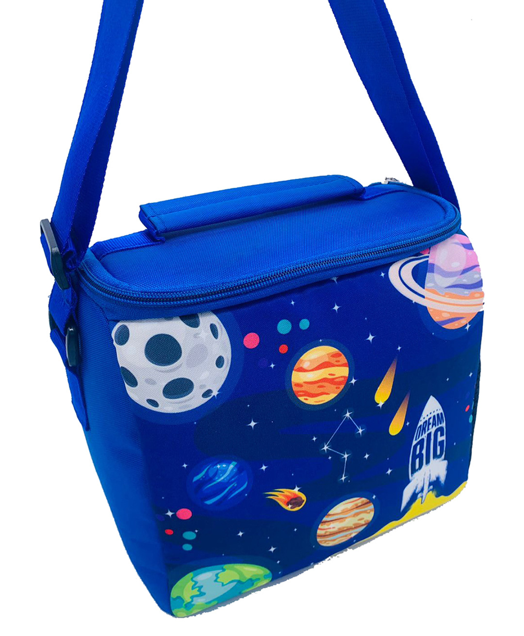 Echo Boomers Space Print Insulated Tiffin Lunch Bags for Kids with Bottle Holder - Blue-image-30