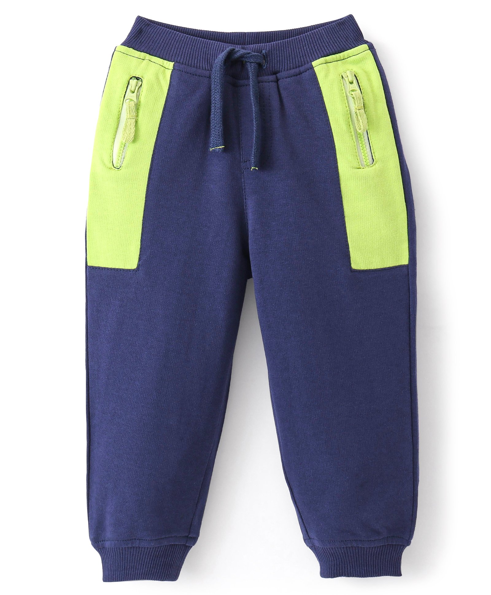 Babyhug Cotton Looper Full Length Color Block Lounge Pants - Navy-picture-13