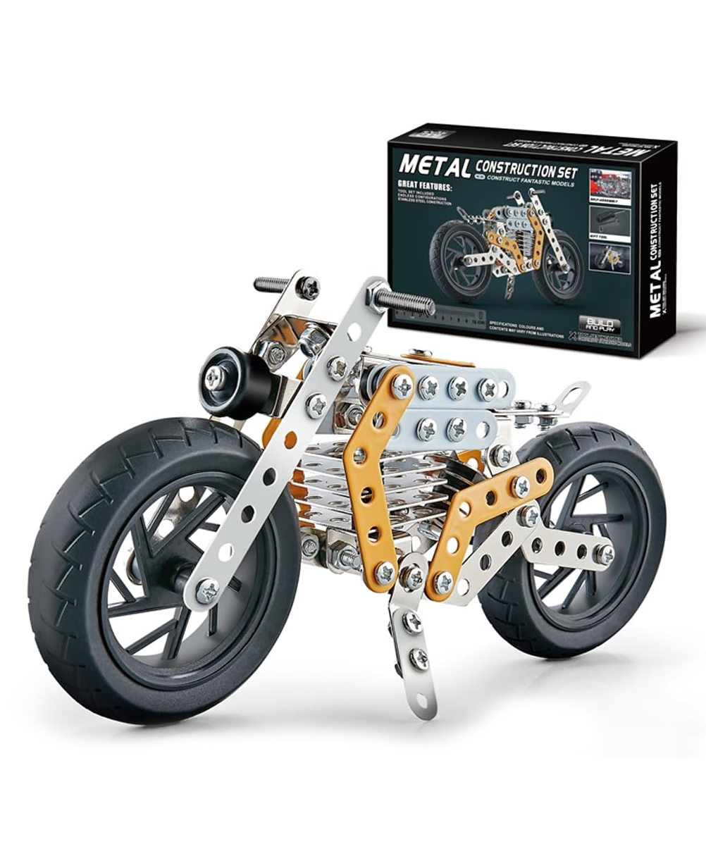 Sanjary Metal Contruction Bike Educational & Learning Blocks for Kids 162 Pcs Multicolors-image-17