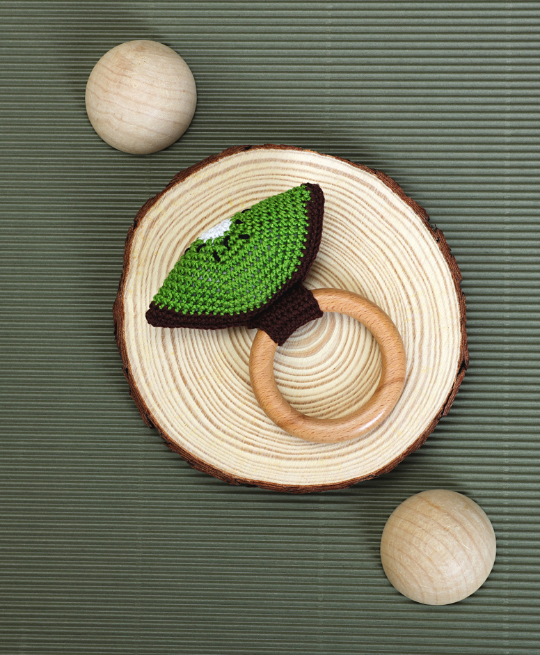 Love Crochet Art Crochet Wooden Kiwi Rattle - Green-picture-20