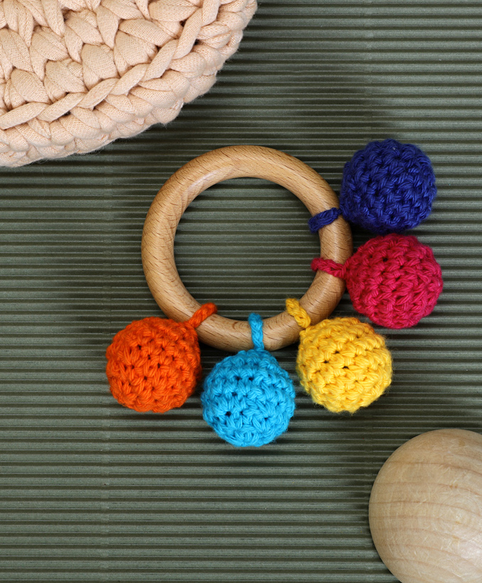 Love Crochet Art Wooden Rainbow Teether - Multi-image-12