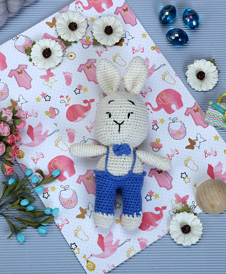 love crochet art Crochet Bunny Boy Soft Toys - Blue-picture-27