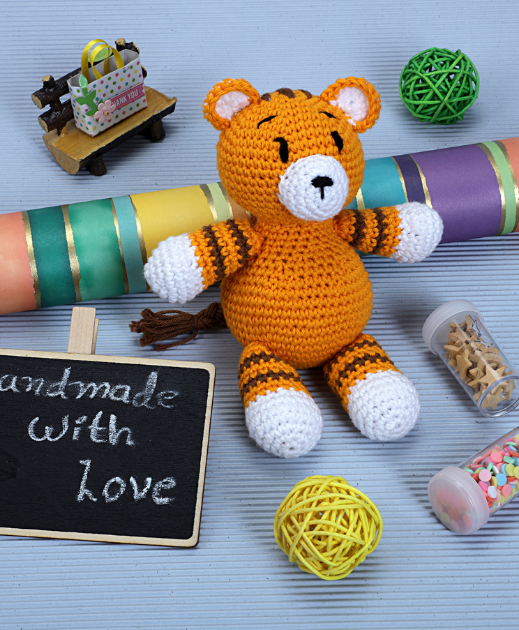love crochet art Crochet Tiger Sofy Toys - Yellow-picture-29