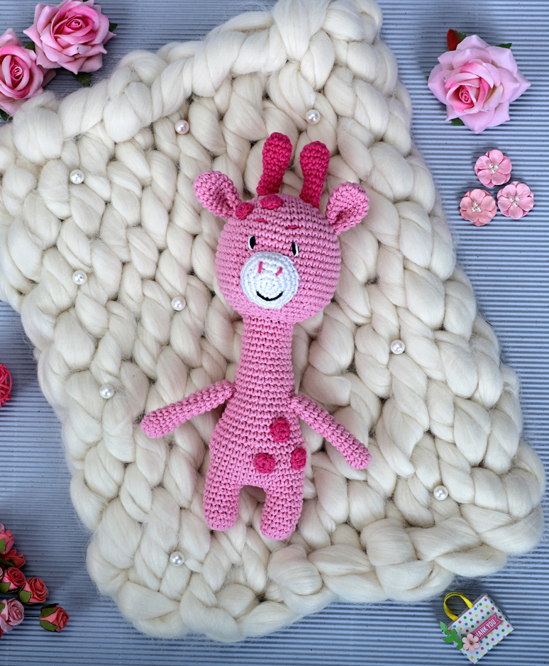 love crochet art Crochet Giraffe Soft Toys - Pink-picture-30