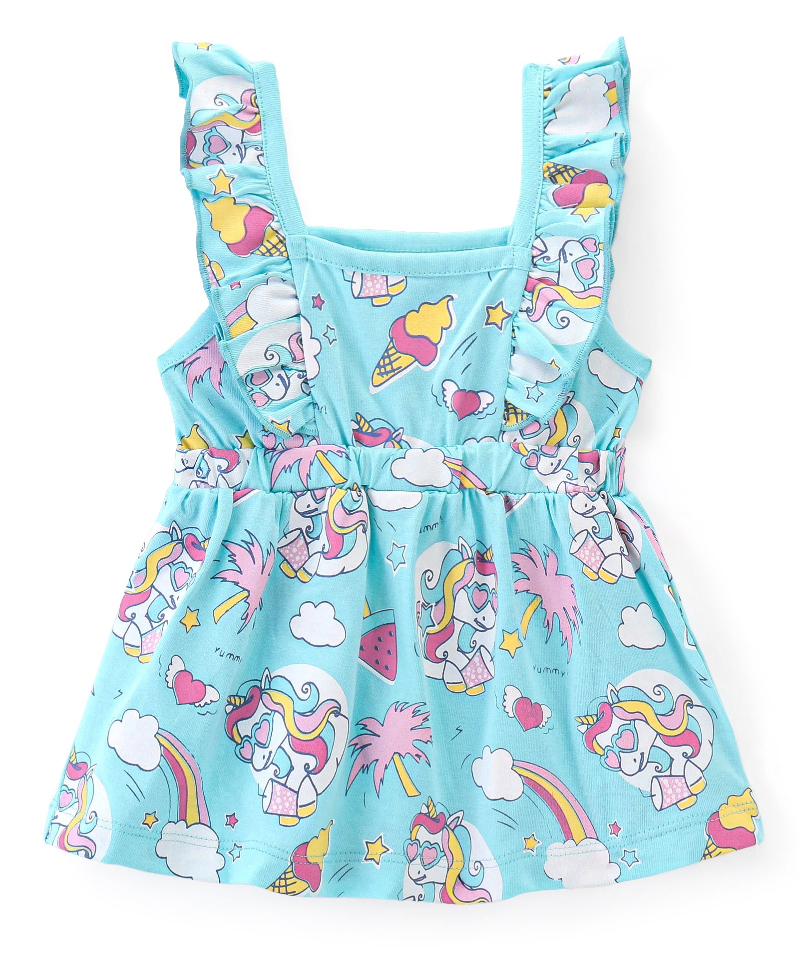 Doodle Poodle 100% Cotton Knit Sleeveless Frock Unicorn Print - Blue-image-17