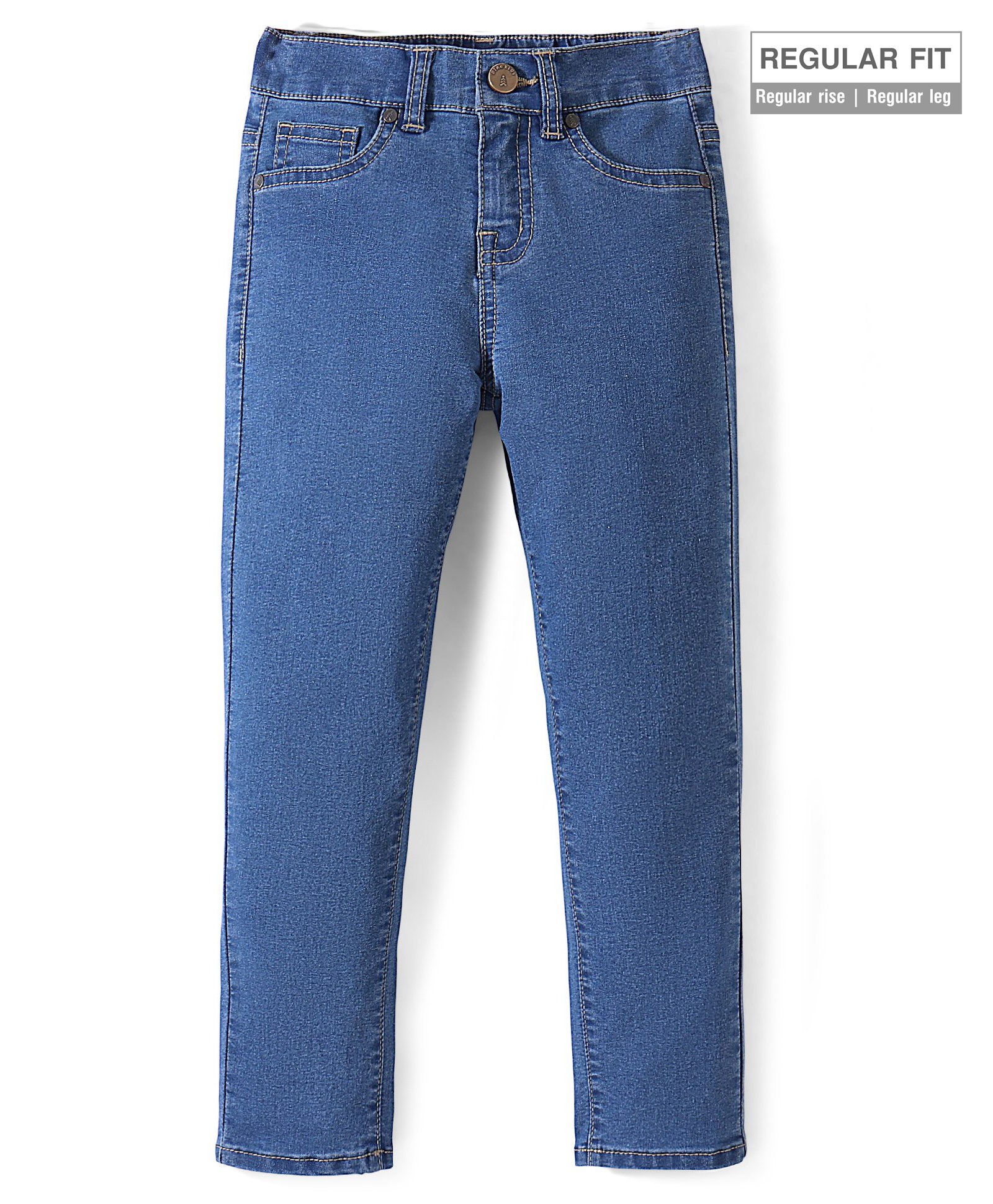 Pine Kids Ankle Length Washed Jeans - Mid Wash-image-9