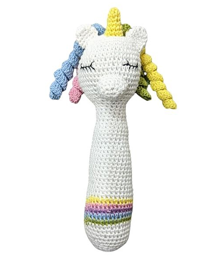 Happy Threads Handcrafted -  Unicorn Long Stick Rattle-picture-44