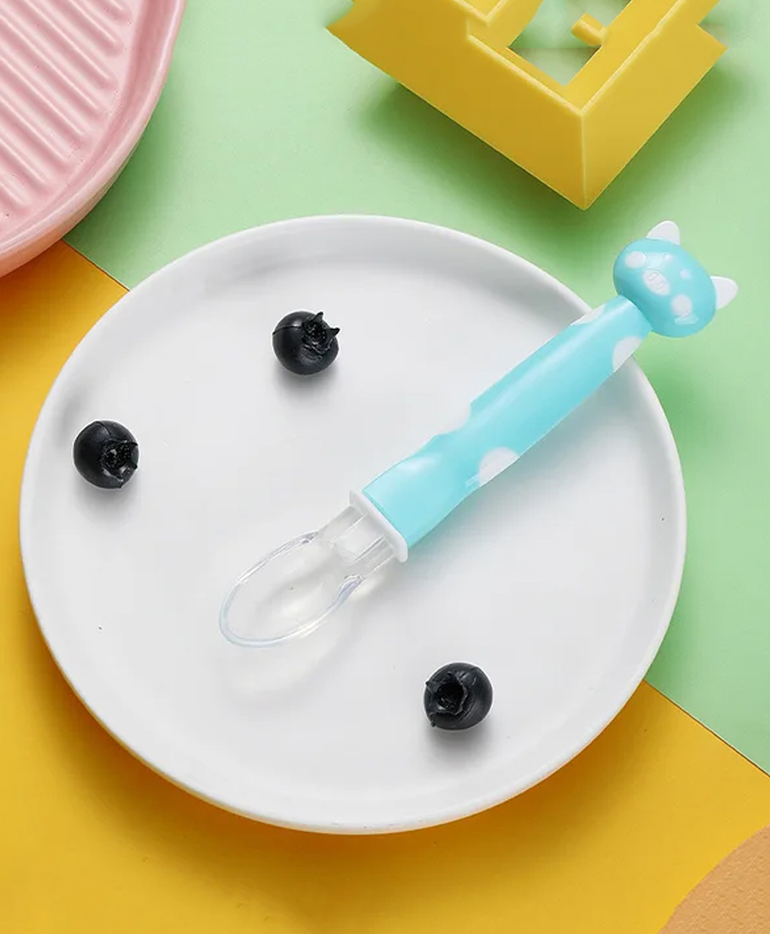 FANTASY INDIA Baby Love Soft Tip Silicone Gel Spoon - Blue-image-33