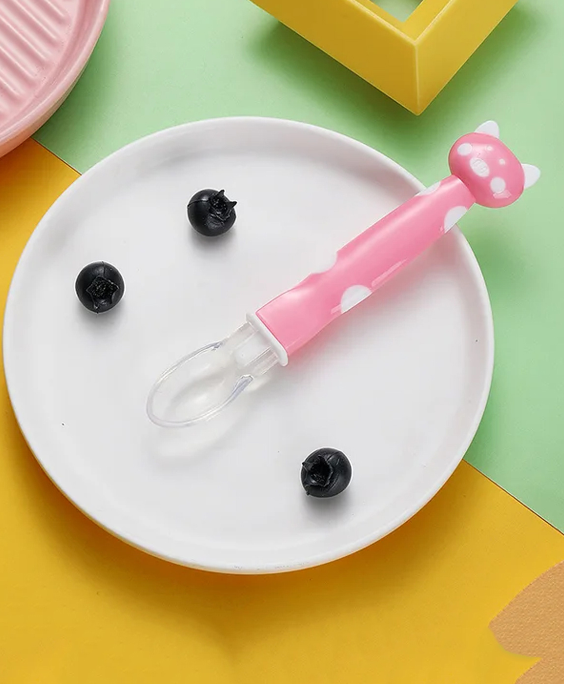 FANTASY INDIA Baby Love Soft Tip Silicone Gel Spoon - Pink-image-5