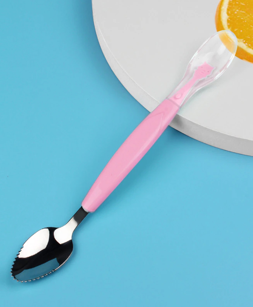 Fantasy India Baby Fruit Scraping Mud Spoon Feeding Spoon Soft Silicone Spoon - Pink-picture-12