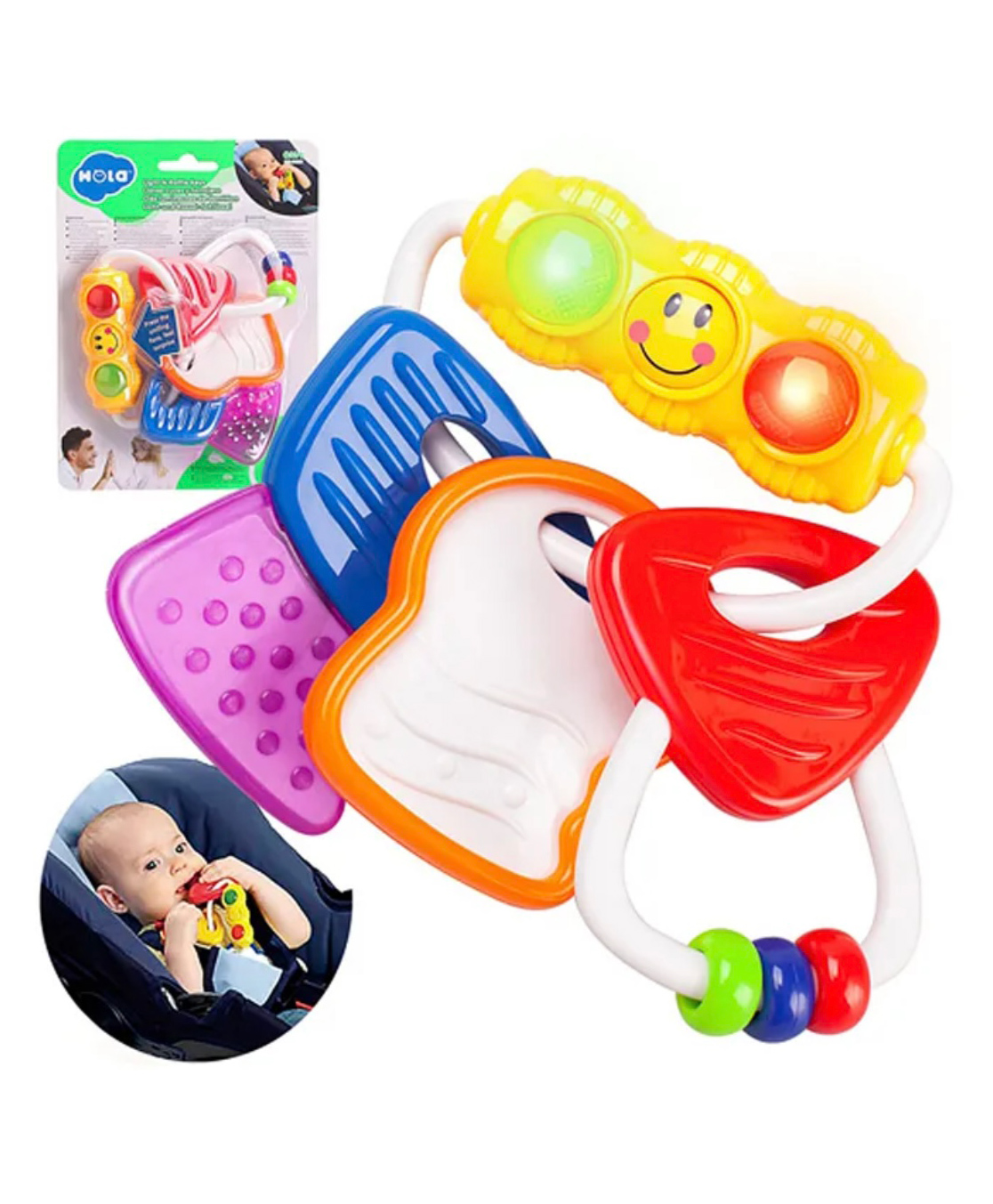 ARCADE TOYS Light N Key Rattle & Teether Toy for Kids - Colour may vary-image-5