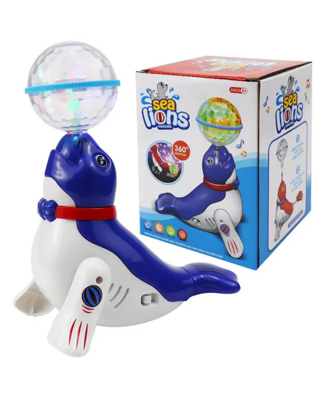 ARCADE TOYS Dancing Sea Lion Toy with Reflecting 3D Light & Music (Colour may vary)-picture-7