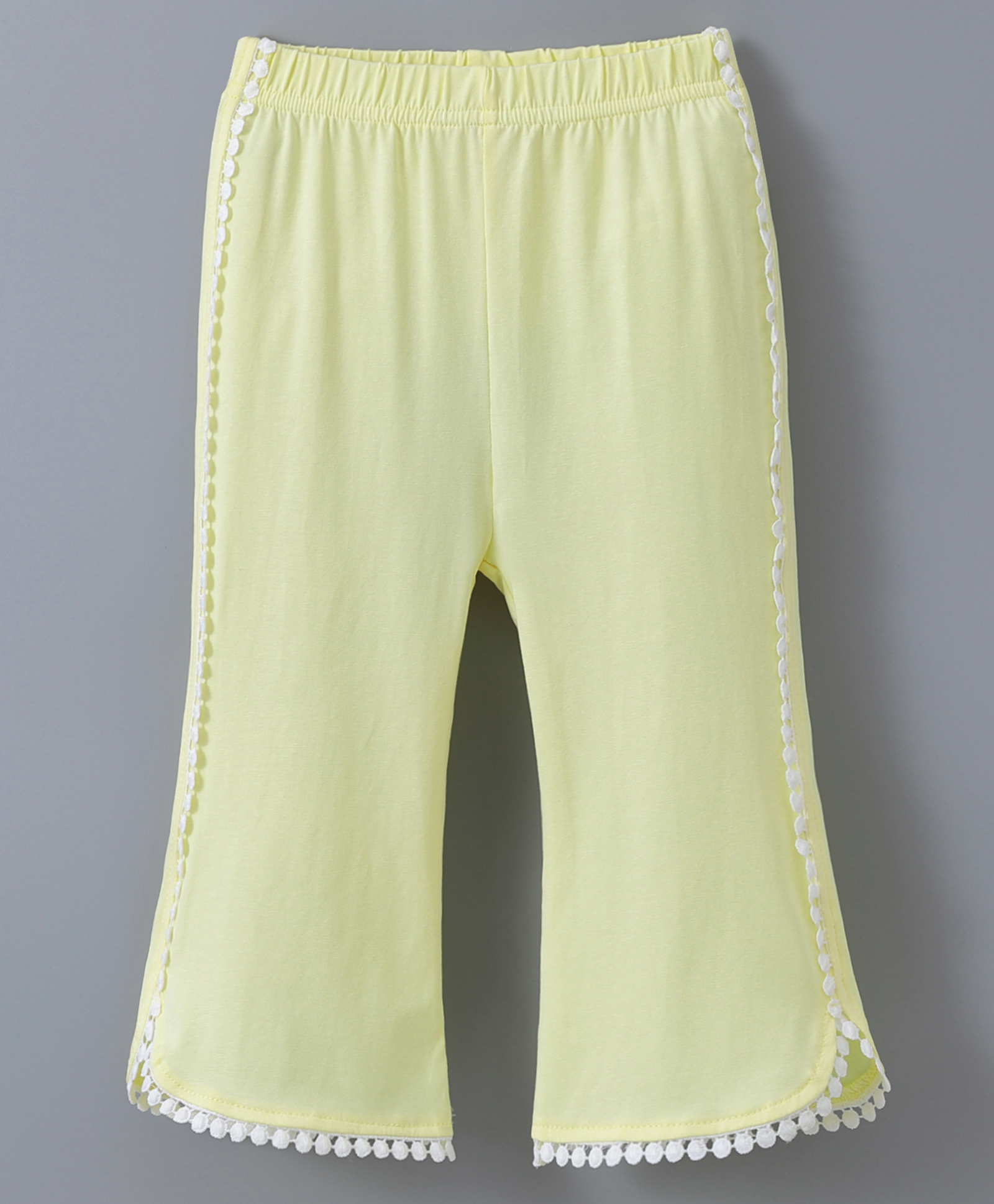 Kookie Kids Full Length  Lounge   Pants Lace Detailing Solid Colour  - Yellow-picture-18