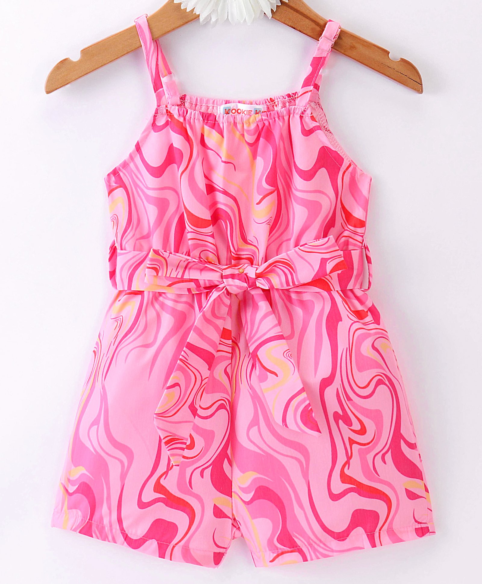 Kookie Kids Sleeveless Jumpsuits  Marble Print - Fuchsia Pink-image-18