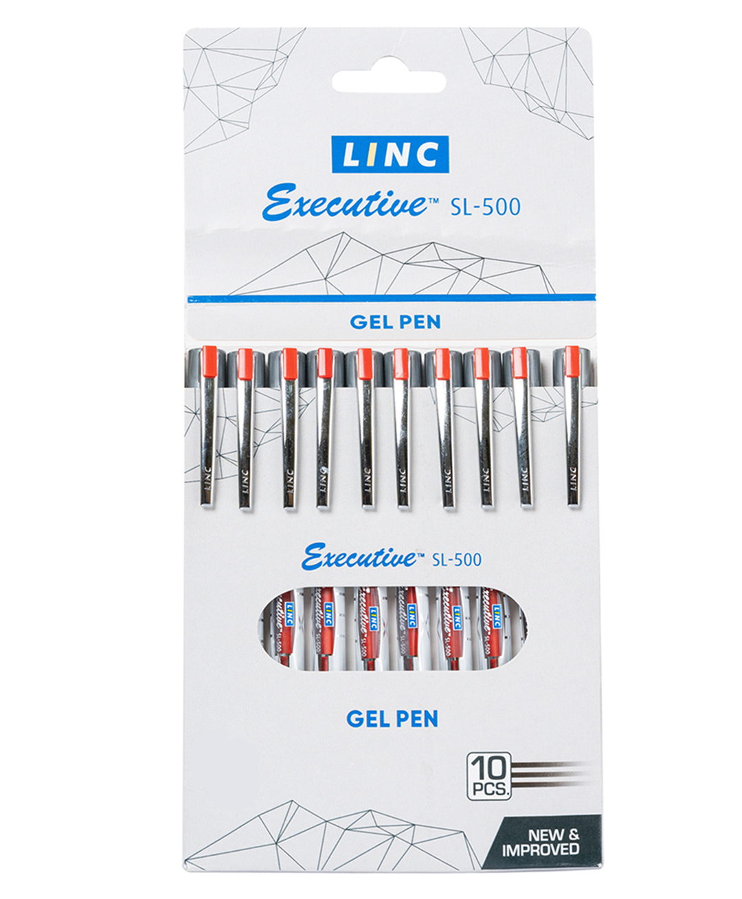 Linc Executive Sl-500 Gel Pen - Red Ink, 10 Pcs-picture-17