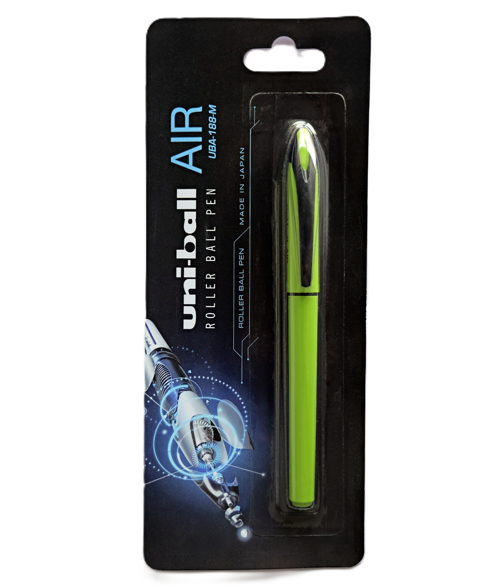 Uni Ball UBA 188 ELM Roller Pen  - Blue Ink , Lime Green Body , Pack of 1-image-13