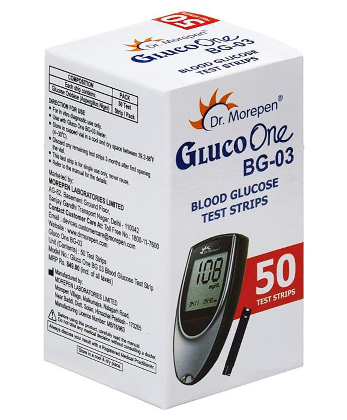 dr. morepen Dr Morepen Gluco One BG 03 Blood Glucose Test Strip (Only Strips)-White-picture-40
