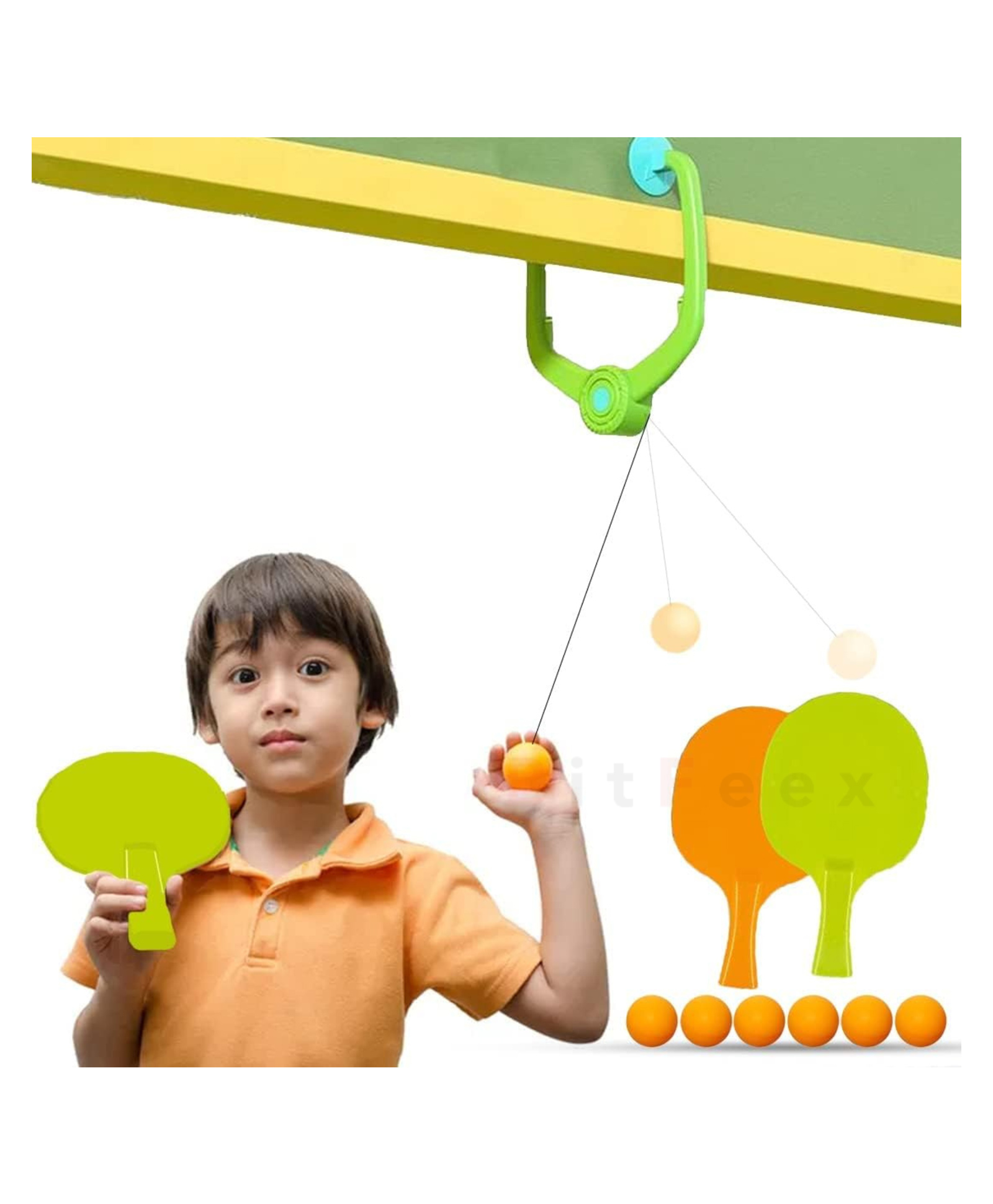 BitFeex Hanging Table Tennis Portable Ping Pong Ball Self Training and Indoor Gaming Set (Color & Design May Vary)-image-44