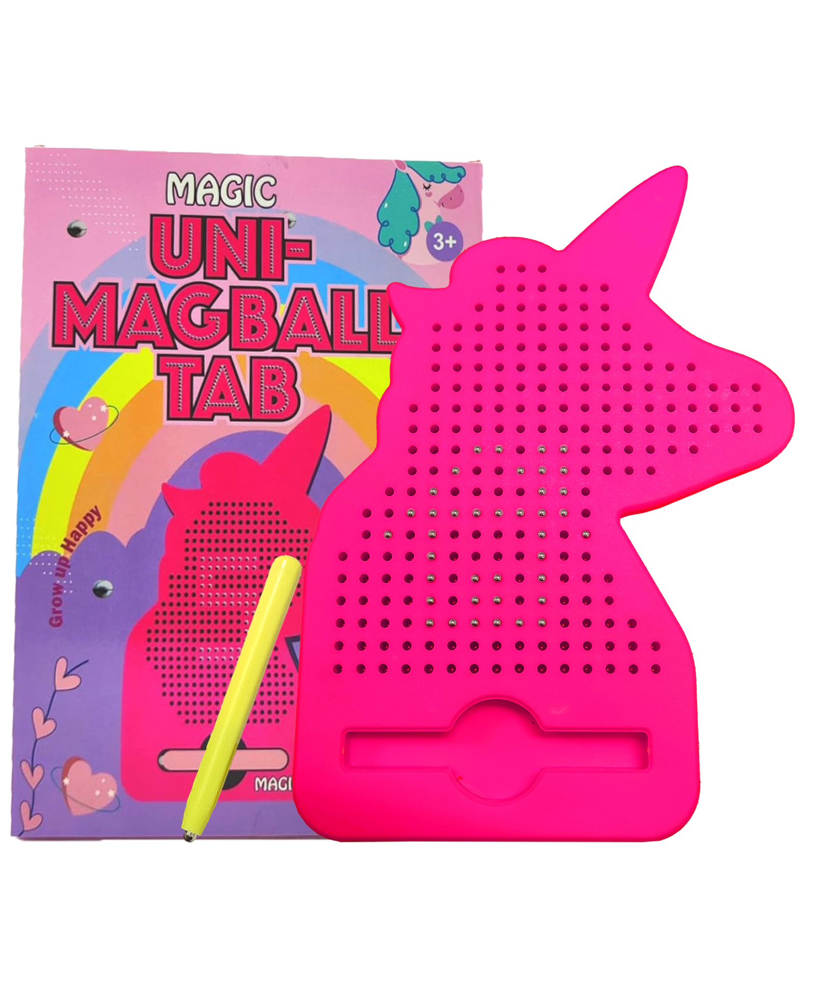 VGRASSP Unicorn Shape MagPad Magnetic Drawing Board Toy - Erasable Doodle Writing Pad For Kids With 240 Magnetic Beads And 1 Magnetic Stylus - Multicolor (Color as per stock)-picture-28
