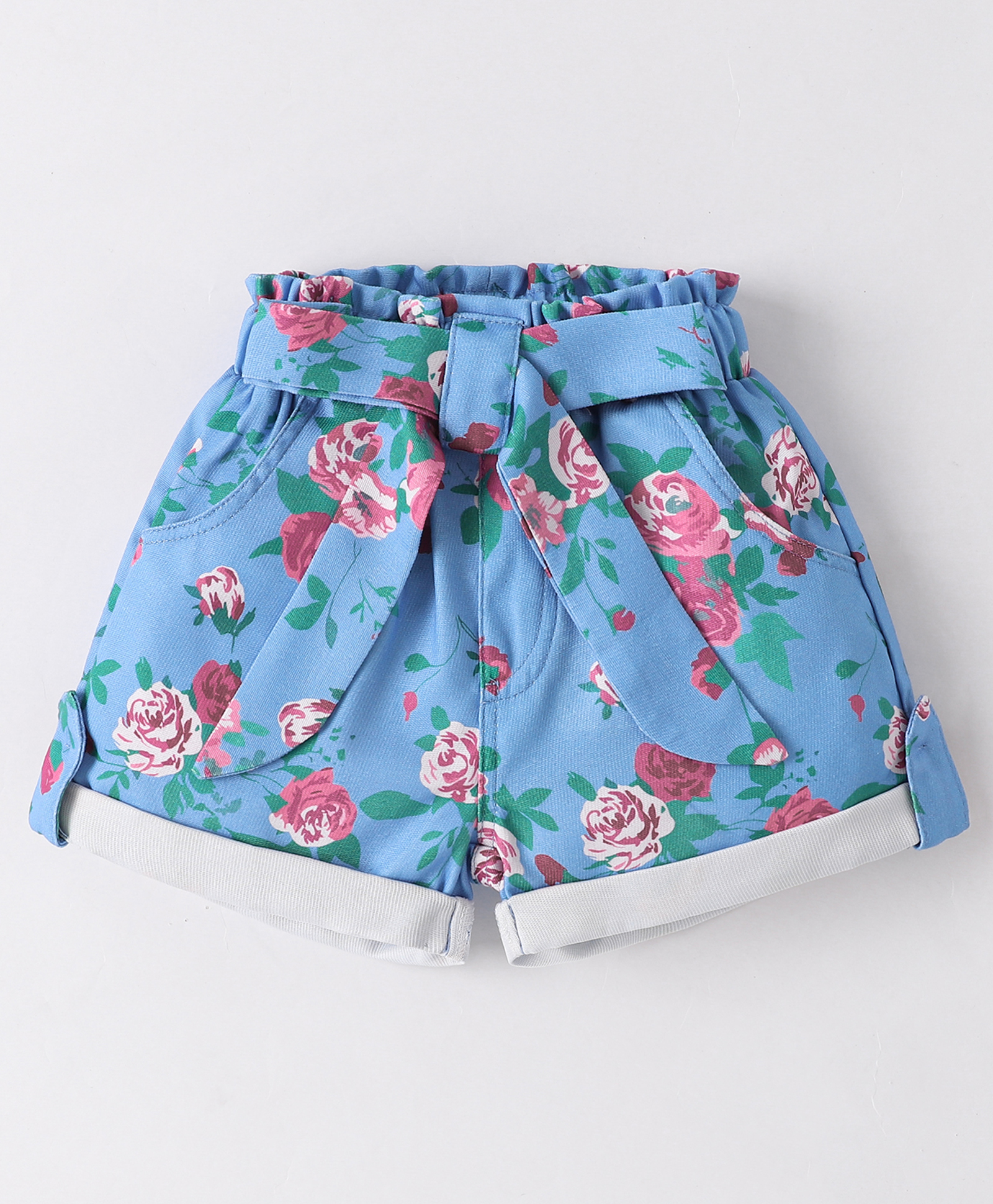 Kookie Kids Shorts Floral Print - Blue-image-18