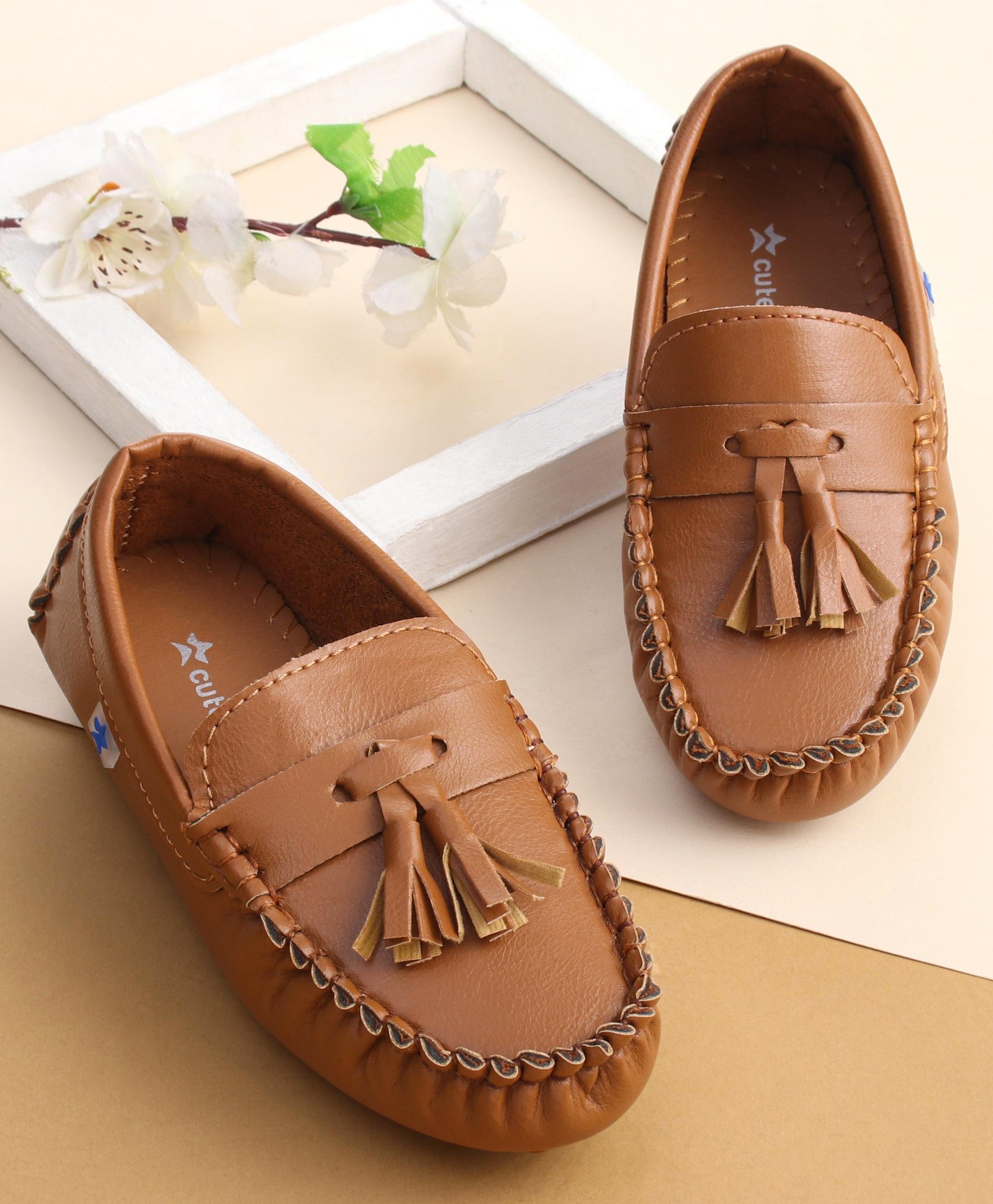 Cute Walk by Babyhug Slip On Party Wear Shoes - Brown-picture-12