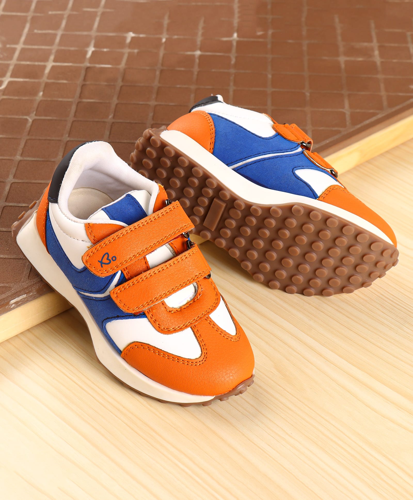 Babyoye Sneakers with Velcro Closure - Orange-image-16