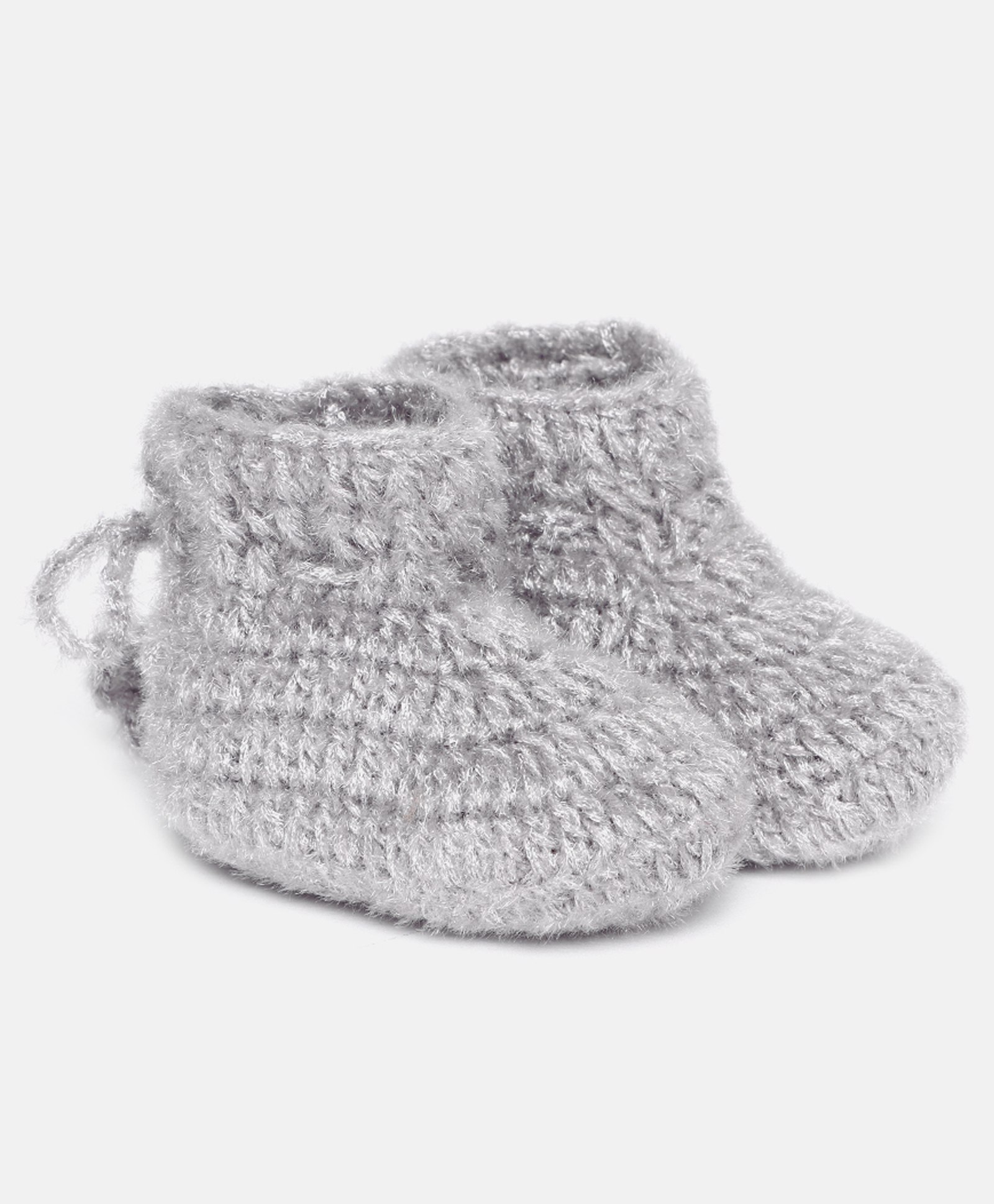 MayRa Knits Hand Knitted Woollen Booties - Grey-image-24