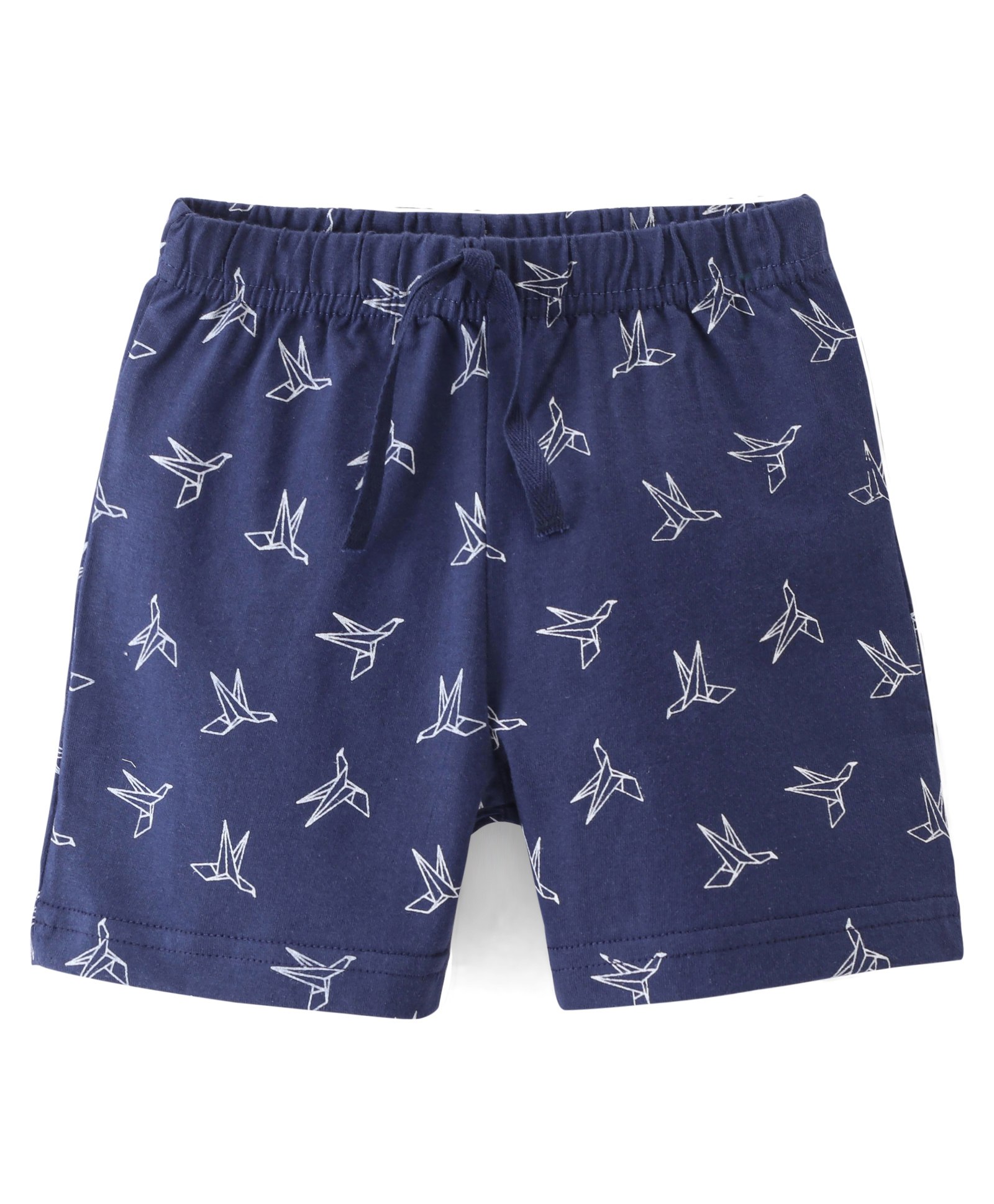 Babyhug Cotton Single Jersey Knit Shorts Birds Print - Navy Blue-picture-20
