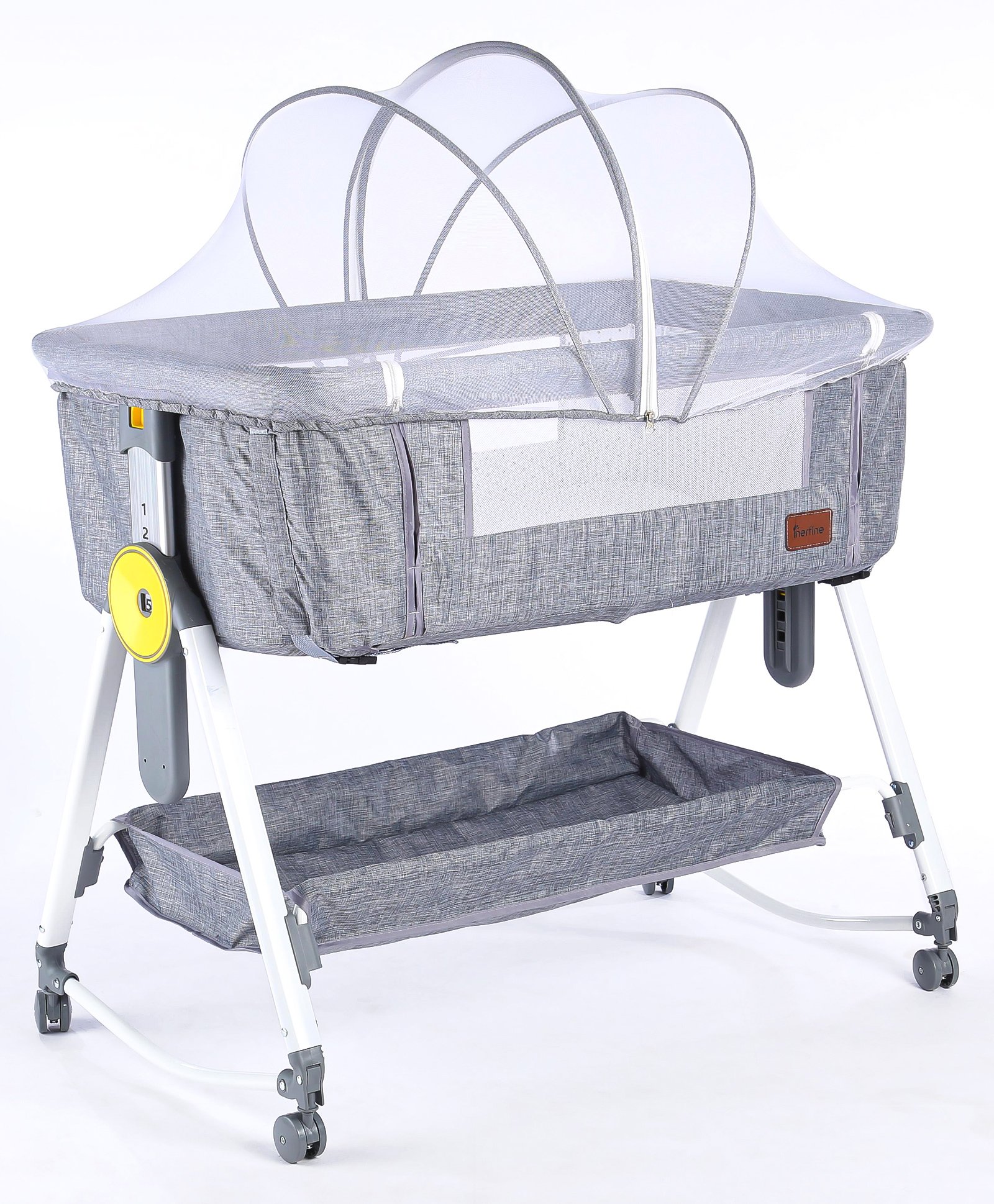Bassinet With Mosquito Net & Storage - Grey-image-46