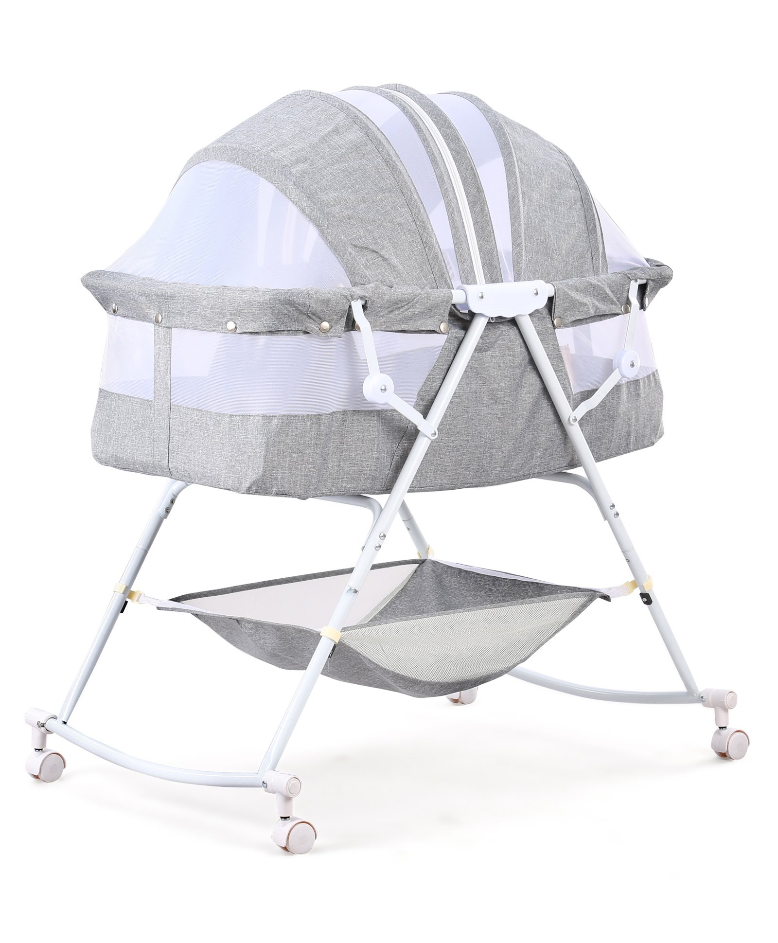 Bassinet with Mosquito Net - Grey-image-45