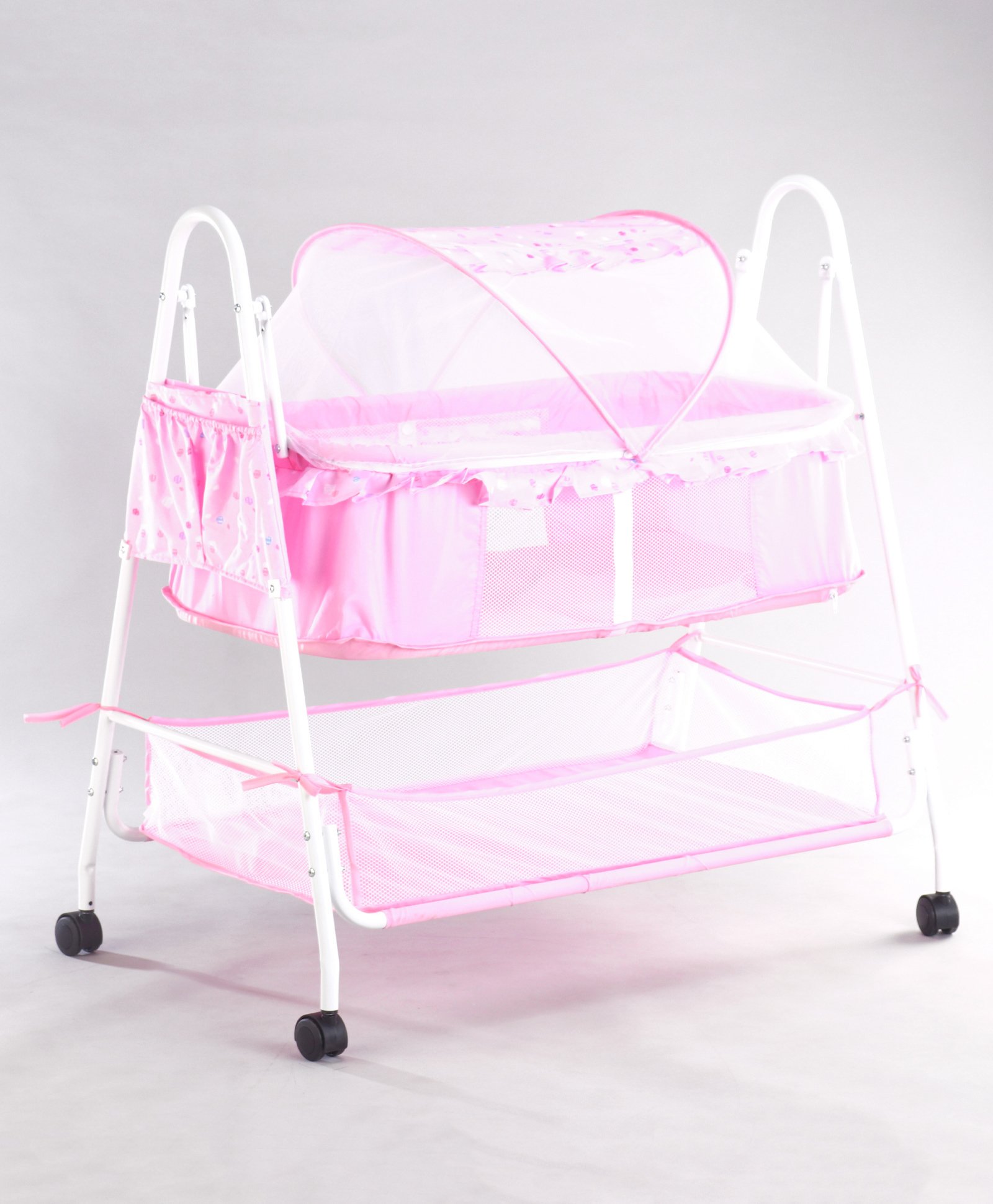 Cradle with Mosquito Net & Storage - Pink-image-21
