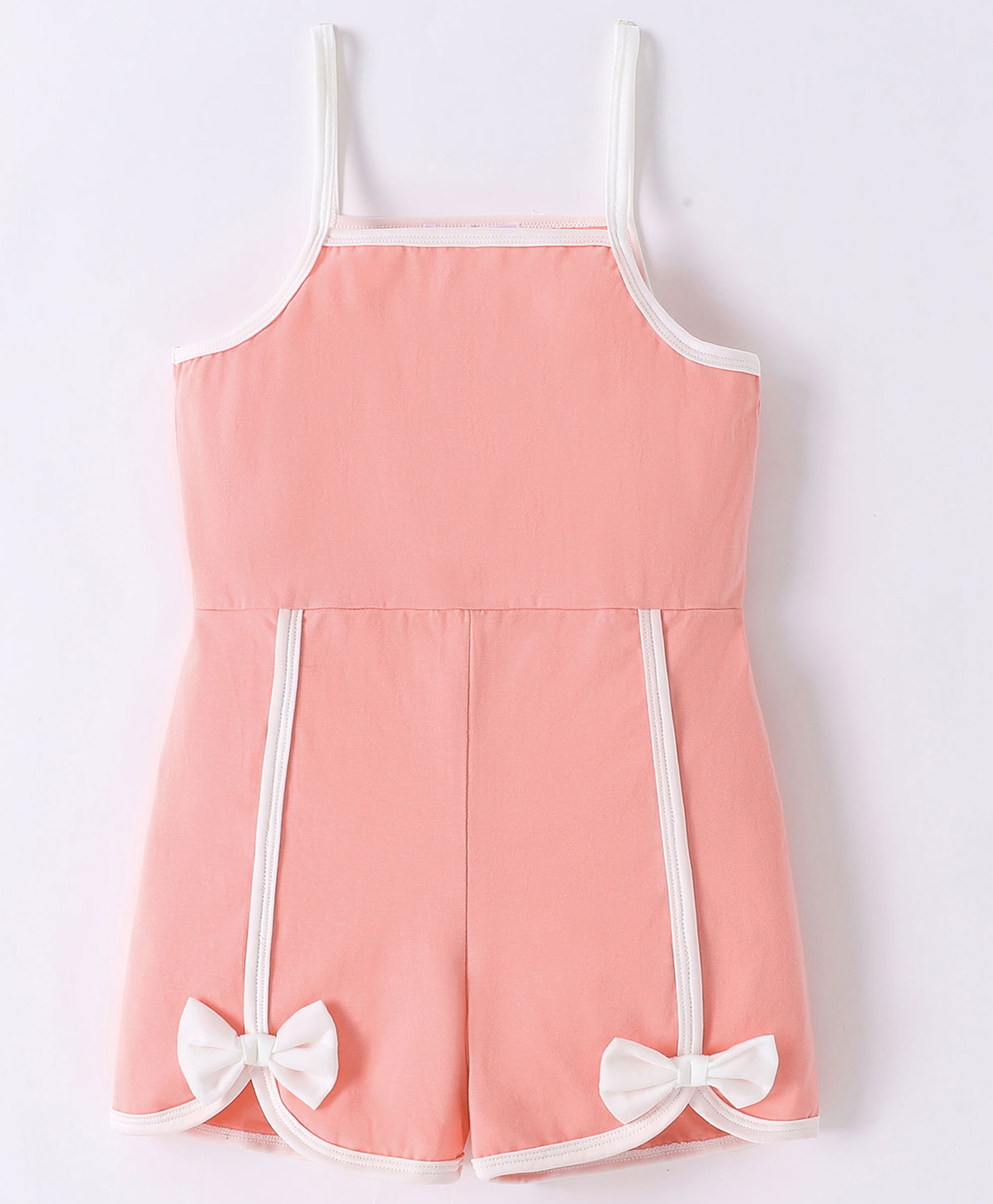 Kookie Kids Sleeveless JumpsuitWith Bow Applique- Pink-picture-27