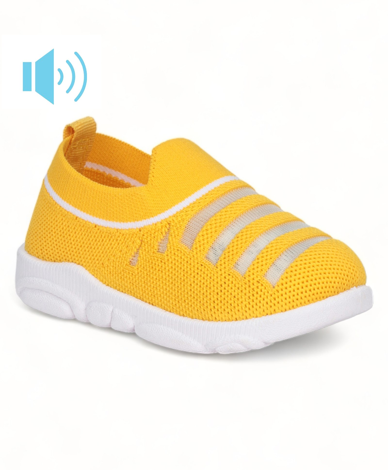 Lil Lollipop Striped Pattern Detailed Musical Slip On Booties - Yellow-image-43
