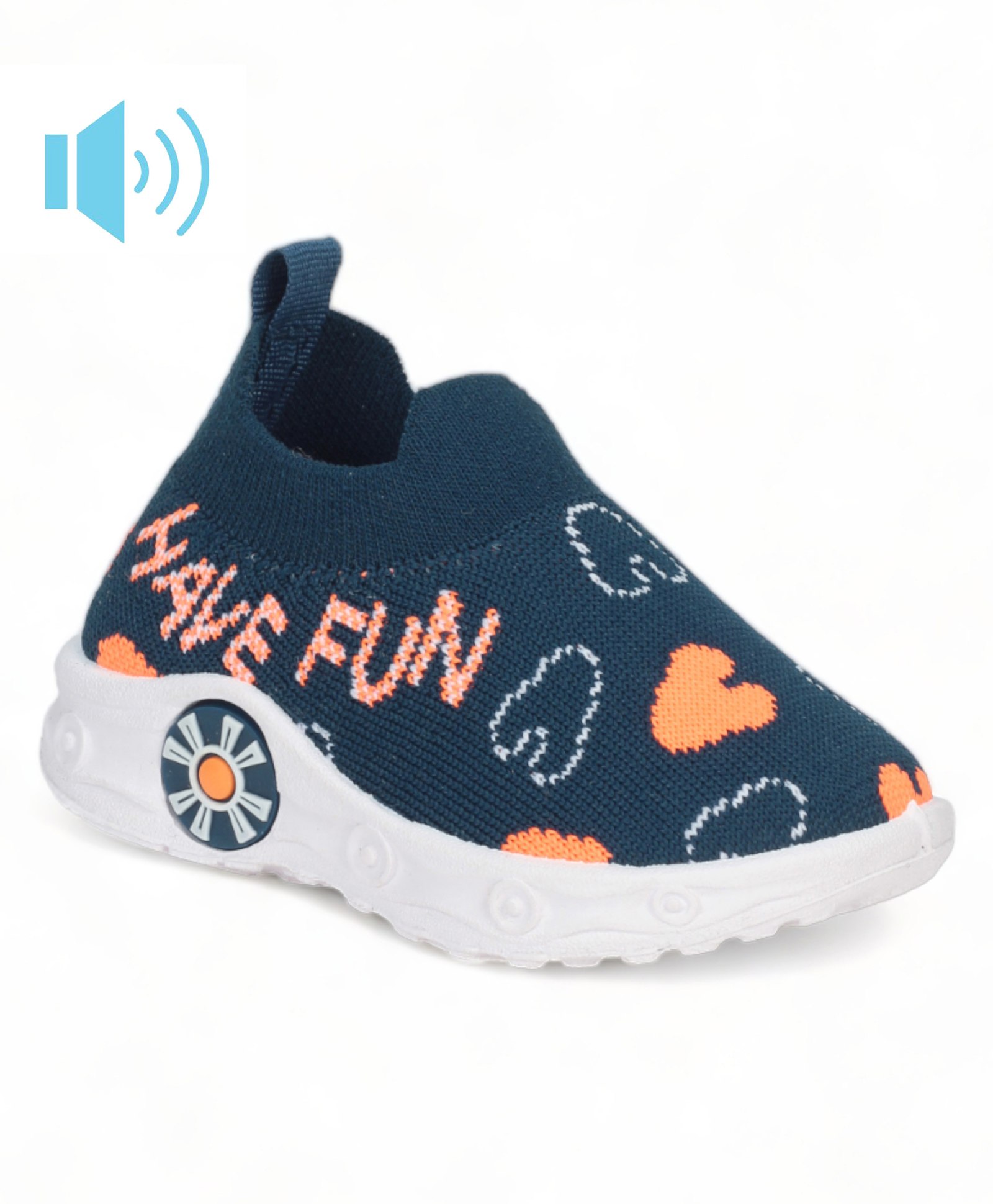 Lil Lollipop Heart Design Detailed Musical Slip On Booties - Navy Blue-picture-23