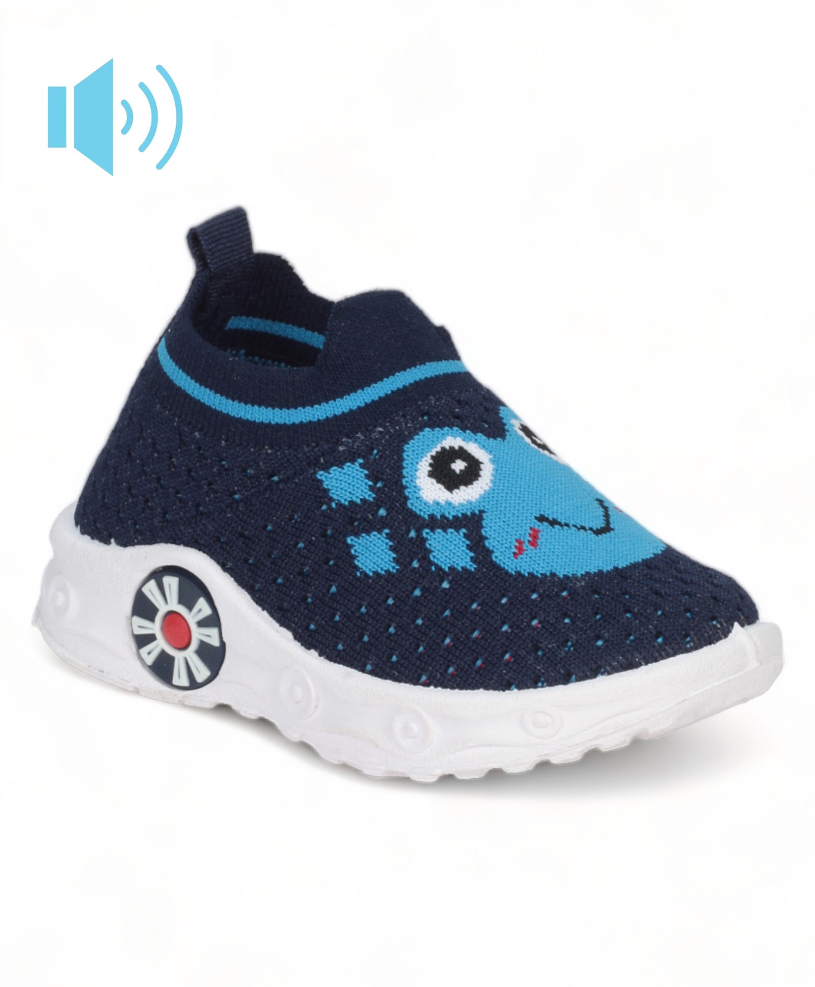 Lil Lollipop Monkey Design Detailed Musical Slip On Booties - Navy Blue-image-43