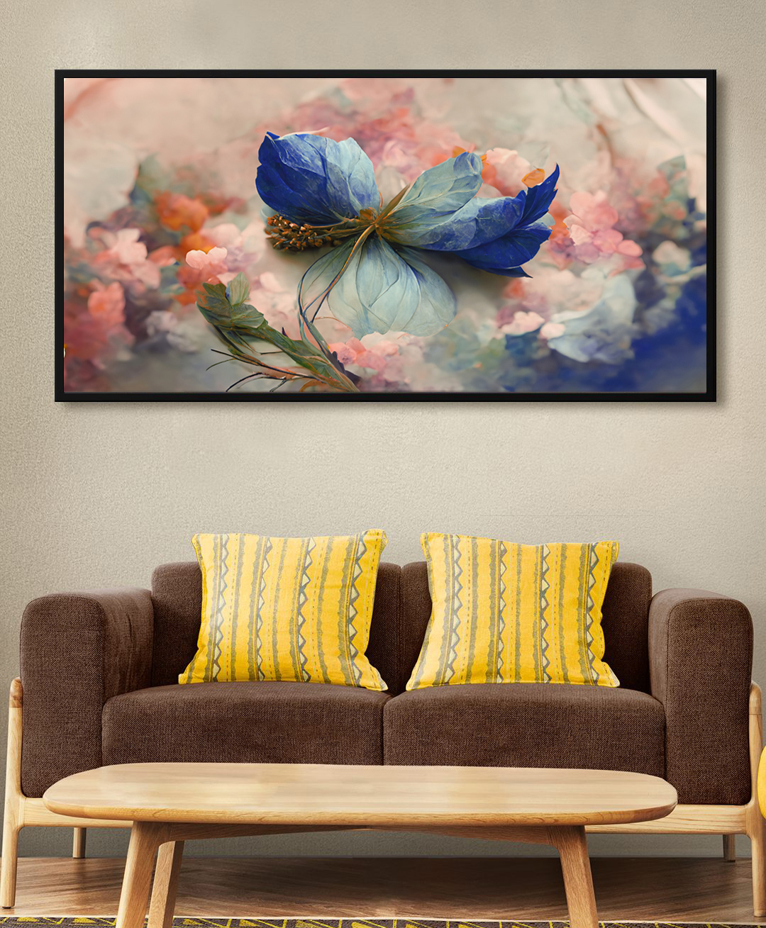 999Store Blue Flower With Sky Modern Art Canvas Wall Painting For Home Flower Canvas Wall Painting For Living Room-image-26