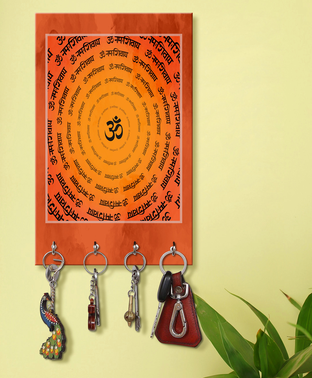 999Store Stylish Wood Wall Mount Decorative Key Holder - Om Namah Shivay Mantra-picture-16