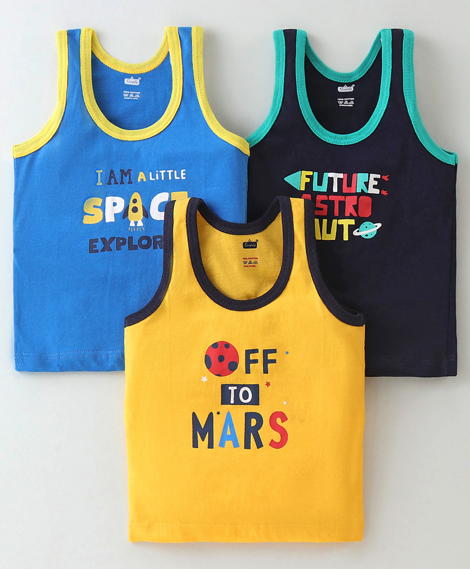 Simply Interlock Sleeveless Vest With Text Print -Navy Blue Black & Gold-picture-18