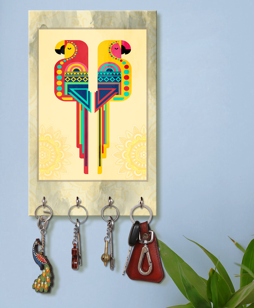 999Store Stylish Wood Wall Mount Decorative Key Holder - Parrot-picture-20