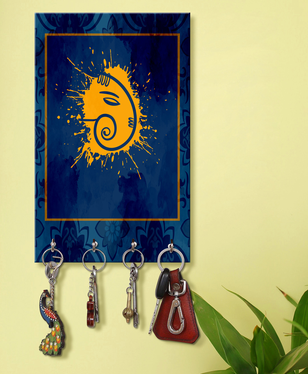 999Store Stylish Wood Wall Mount Decorative Key Holder - Ganesha Face-picture-16