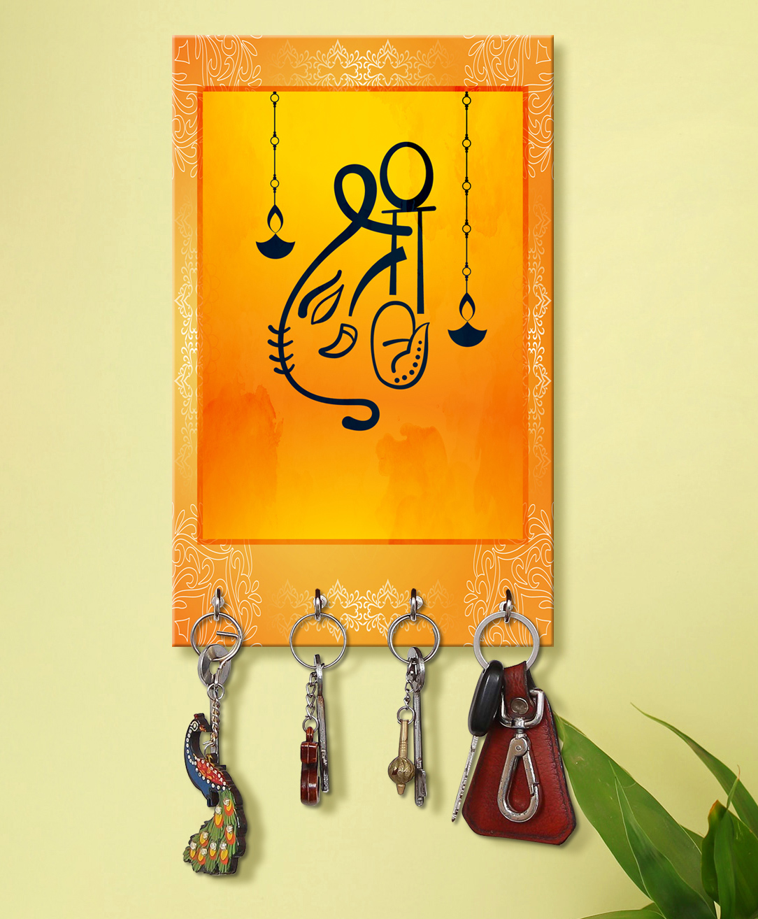 999Store Stylish Wood Wall Mount Decorative Key Holder - Shri Ganeshay-picture-21